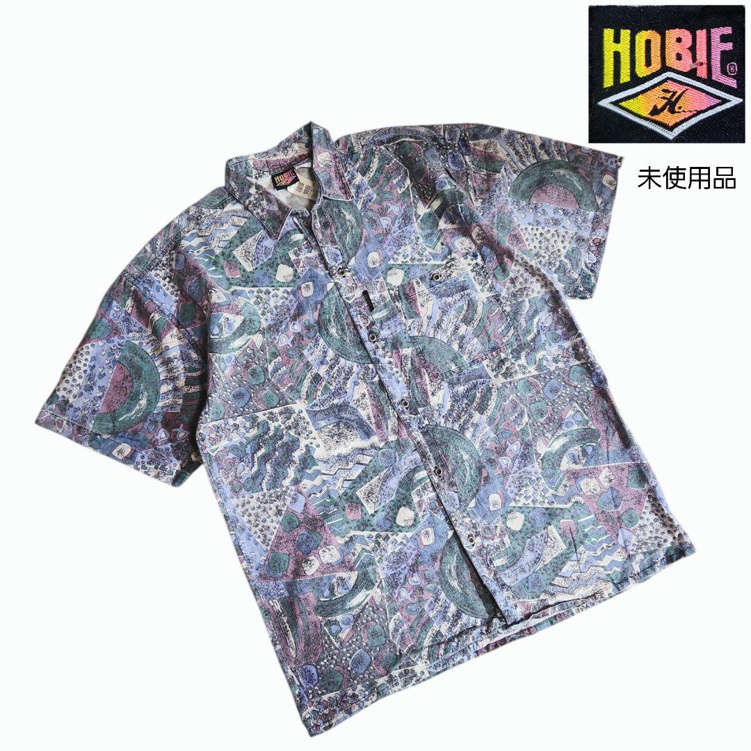 オールドサーフ HOBIE エスニック総柄・コットン半袖シャツ・ネパール4502