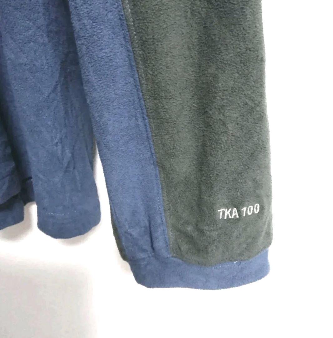 ノースフェイス ビッグサイズ 刺繍ロゴ 水色 ハーフジップ スウェット