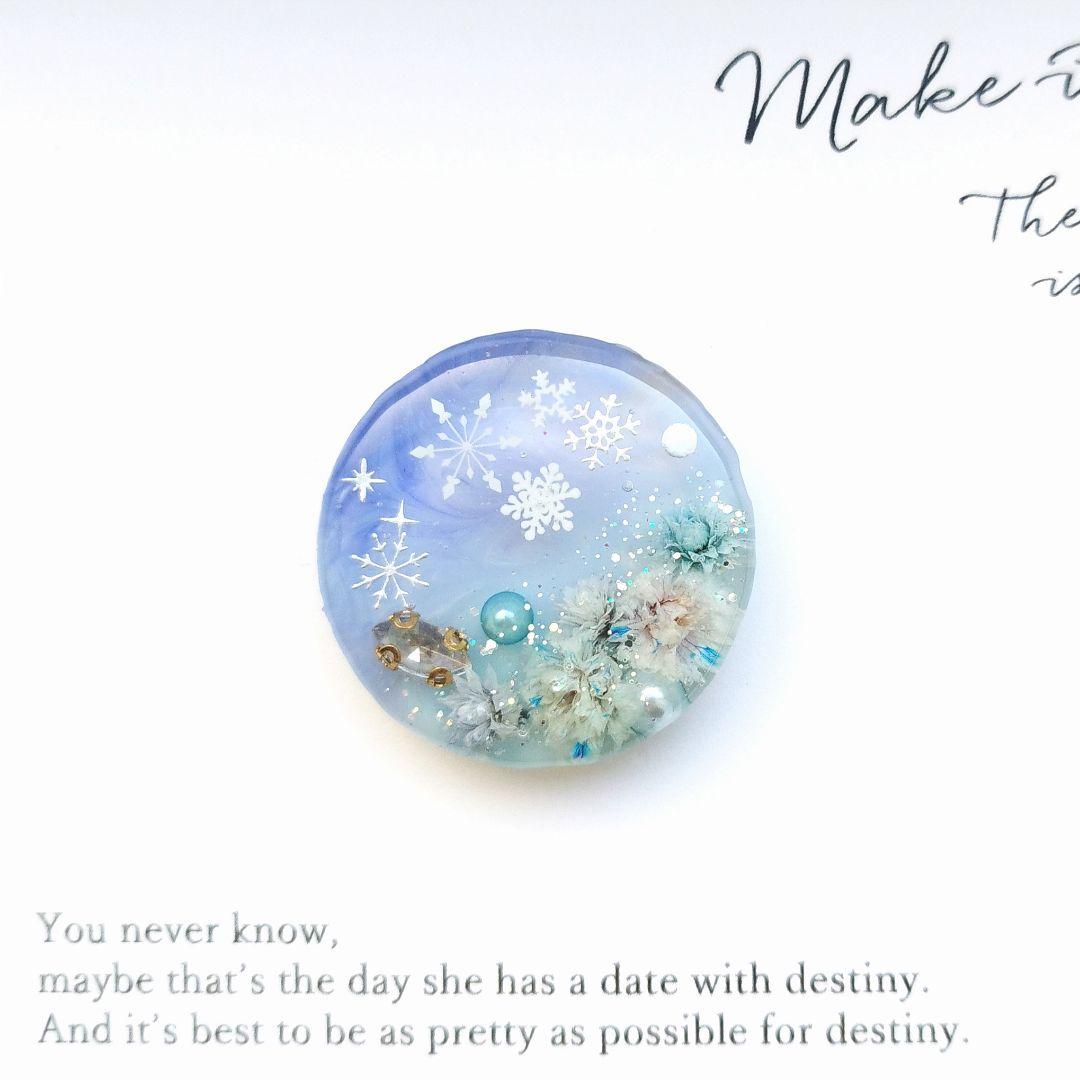 no.1616 レジン ヘアゴム ブローチ ポニーフック - メルカリ