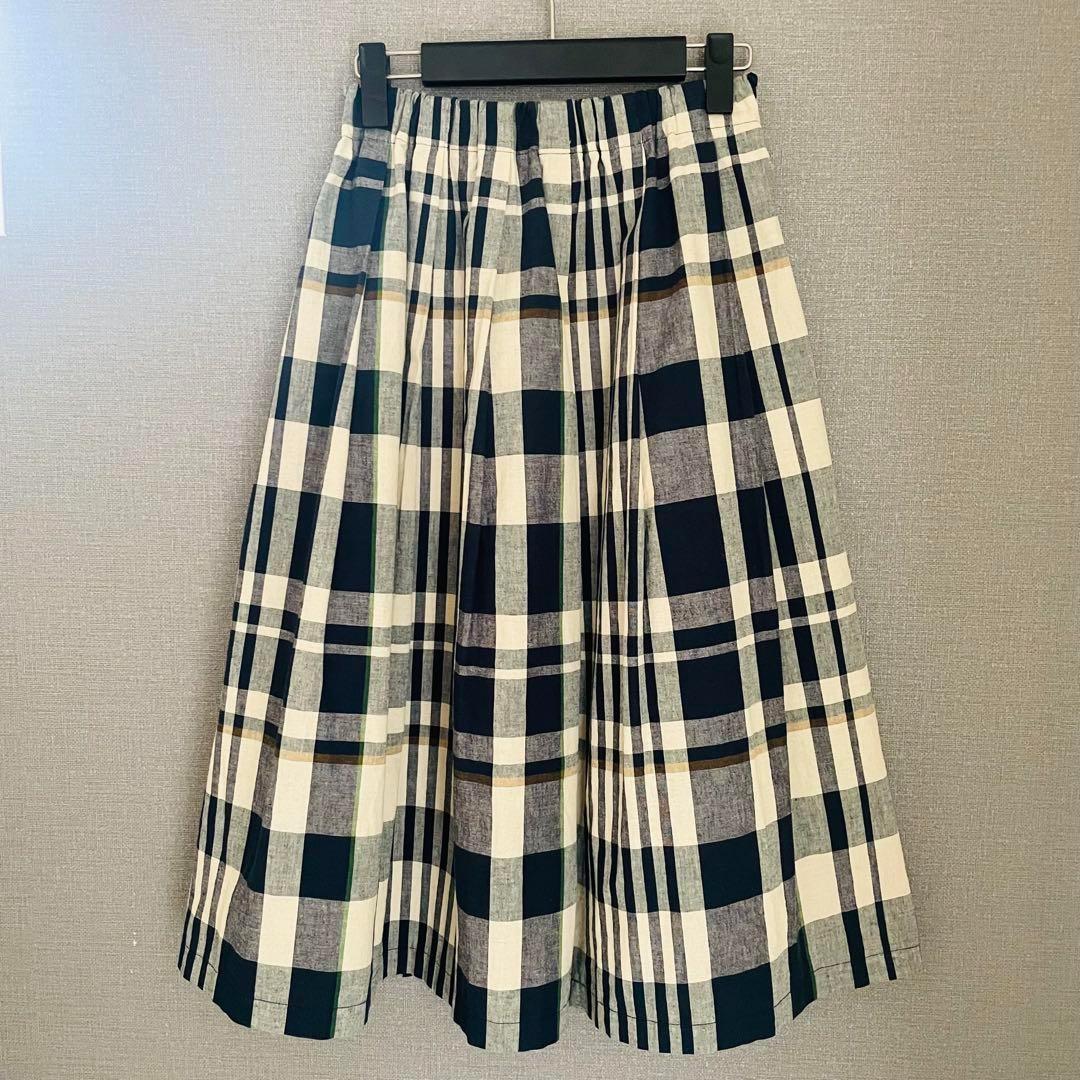 ✨未使用級✨ 24SSパラスパレス 春のよそおい コットンリネン春格子スカート