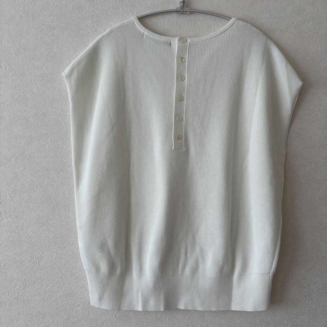 新品　23区 ドライコットンブレンドニット　38 M 白　オンワード樫山