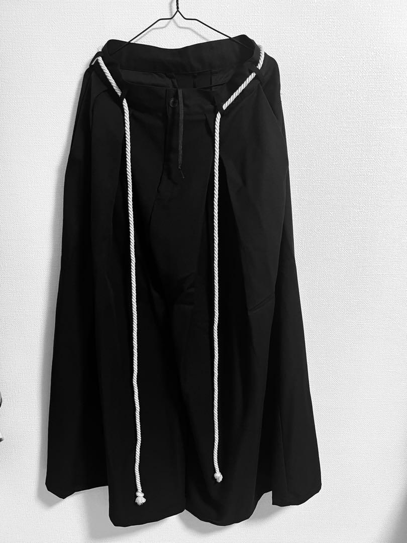 clel 袴パンツ＆縄紐ベルト ブラック　Mサイズ CLEL】TR Loose HAKAMA Pants & Rope Belt/TRルーズ 袴パンツ