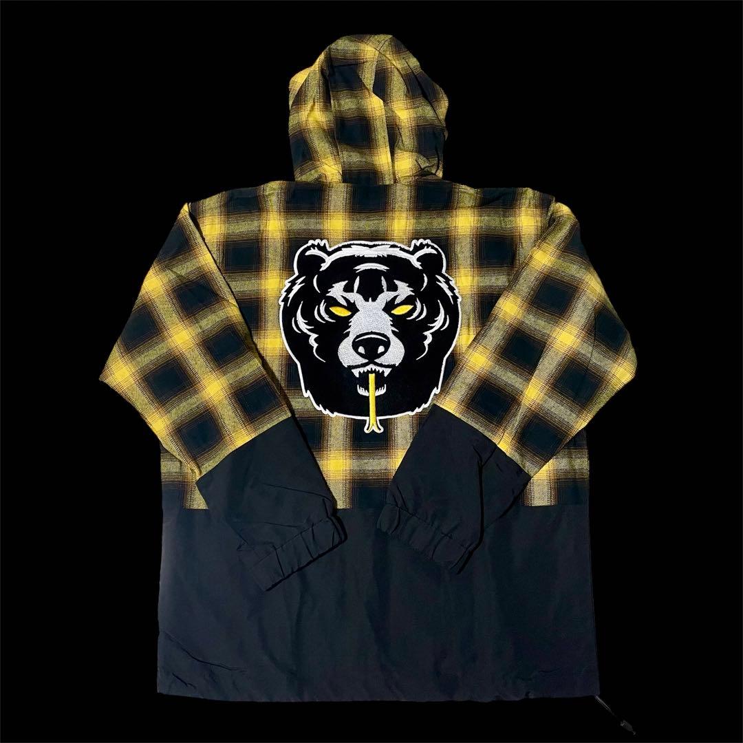 【新品】MISHKA ミシカ チェック柄 アノラックパーカー イエロー ブラック 【新品】MISHKA ミシカ チェック柄 アノラックパーカー イエロー ブラック