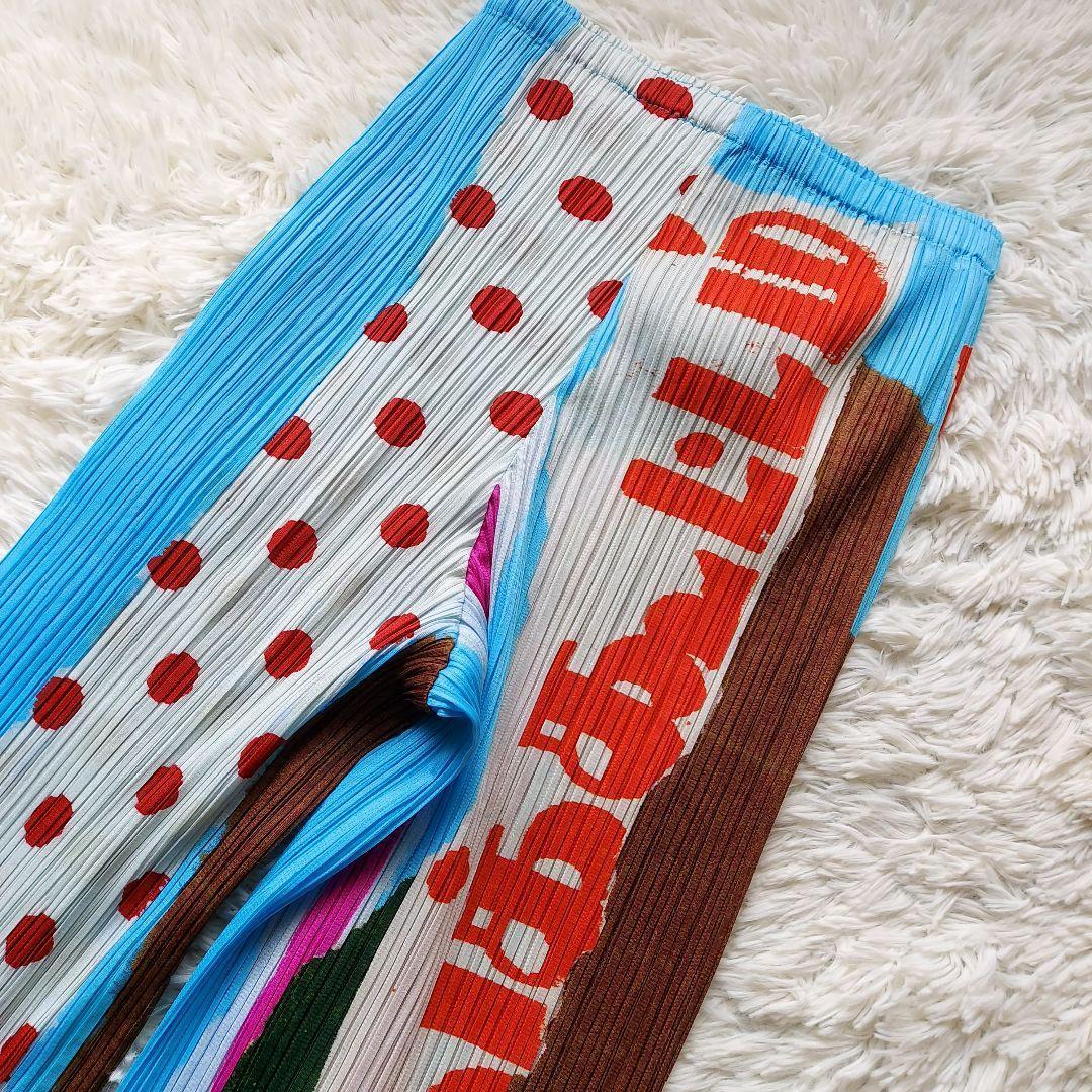 プリーツプリーズ テキスタイル textile polka dot パンツ 総柄 画像3