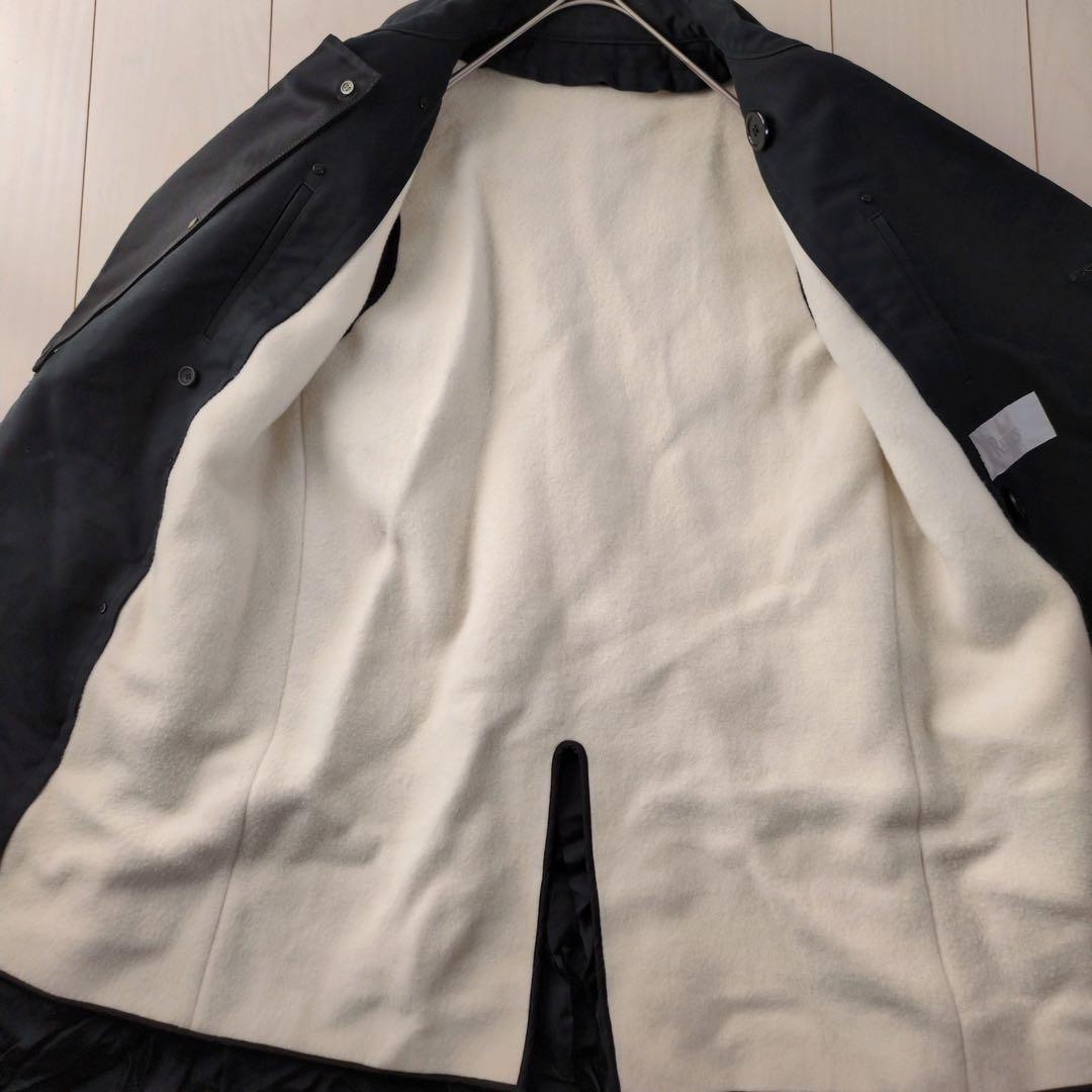 THE RERACS トレンチコート ブラック ゴールドボタン 上質ロング THE RERACS トレンチコート ブラック ゴールドボタン 上質ロング