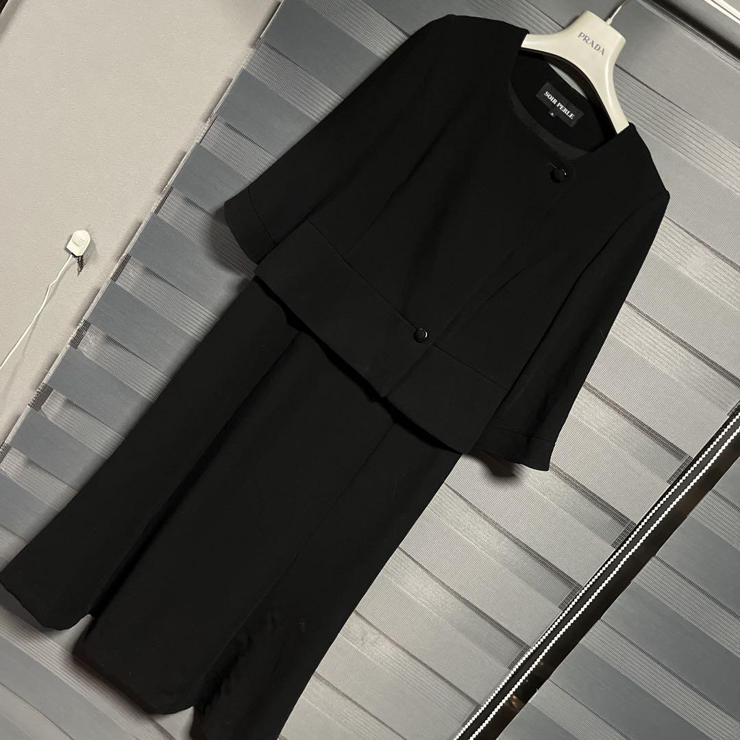 SOIR PERLE ブラック ワンピーススーツ サイズ11