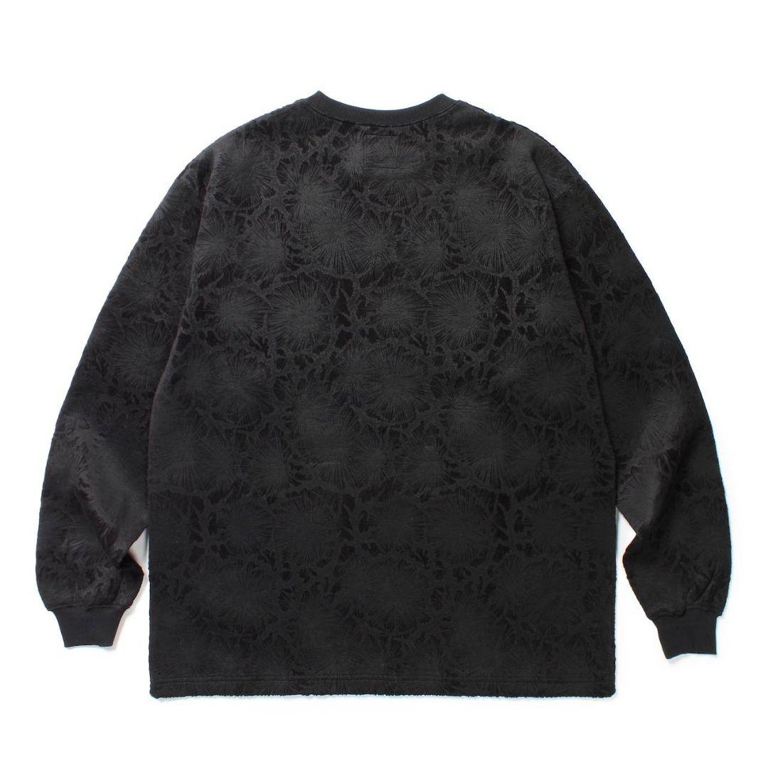 GAKKIN BUDSPOOL コットンニ ットセーター ブラック GAKKIN × BUDSPOOL 花罰家紋 COTTON KNIT JACQUARD SWEATER