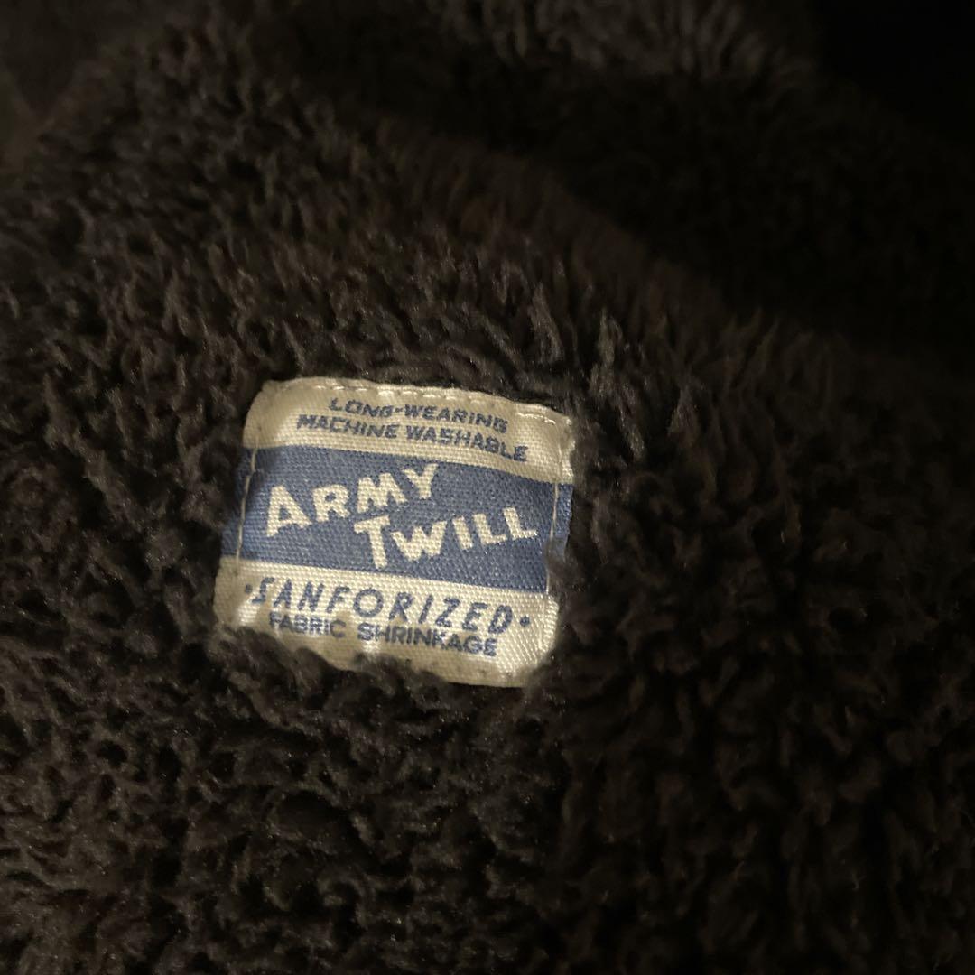 ARMY TWILL ノーカラーミリタリーリバーシブルコート ユニ