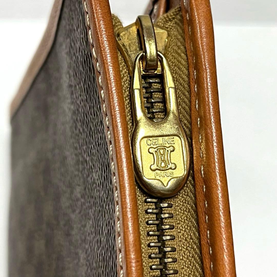 CELINE セリーヌ マカダム クラッチバッグ レディース ブラウン