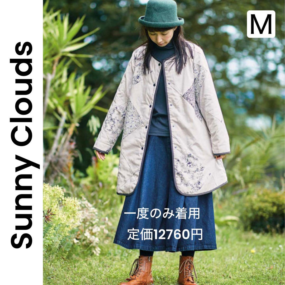 【サニークラウズ】パッチワーク風　中綿キルトコート 花柄キルティングジャケット