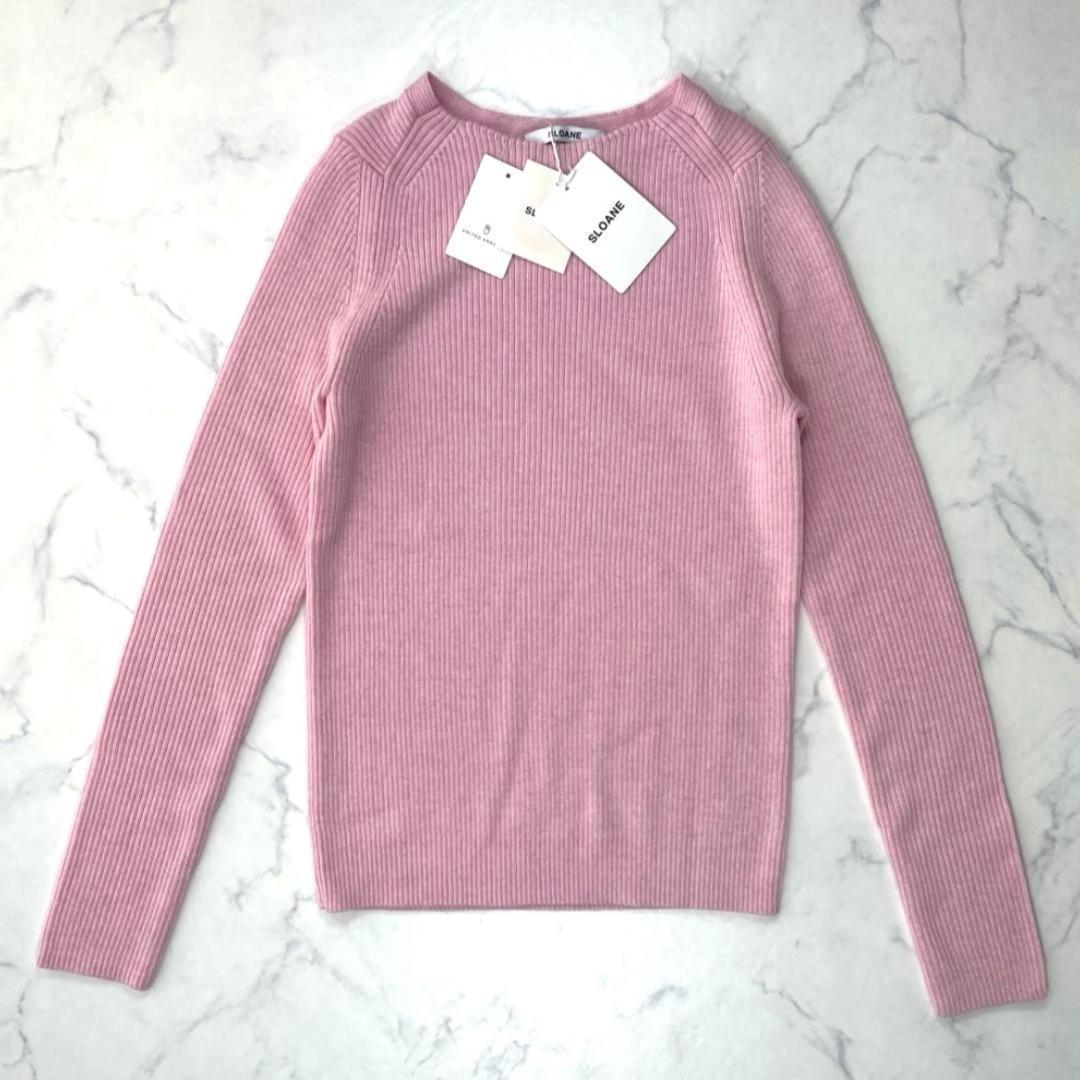 【新品タグ付き】SLOANE 長袖ニット ラウンドネック ウール ピンク M