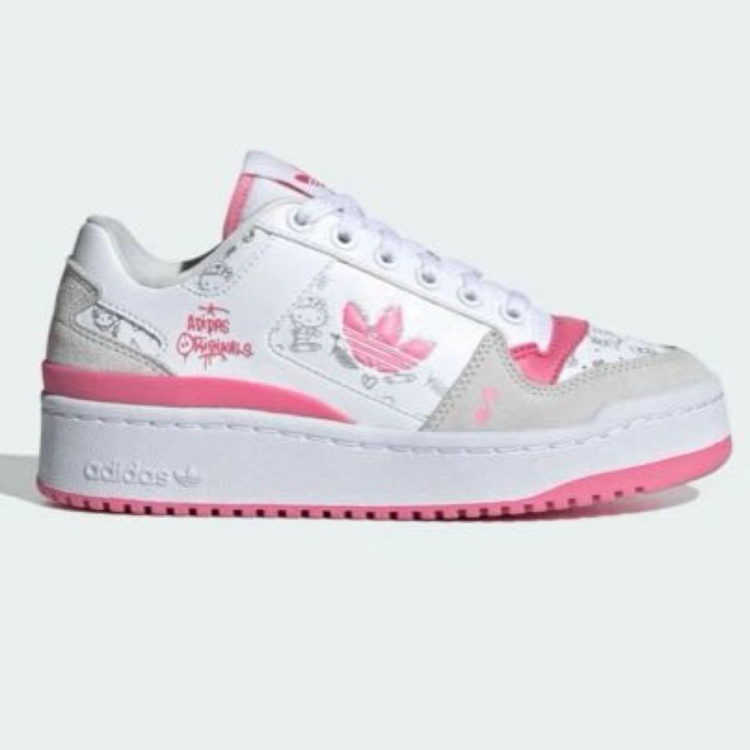 adidasアディダス コラボ ハローキティフレンズフォーラムボールドスニーカー