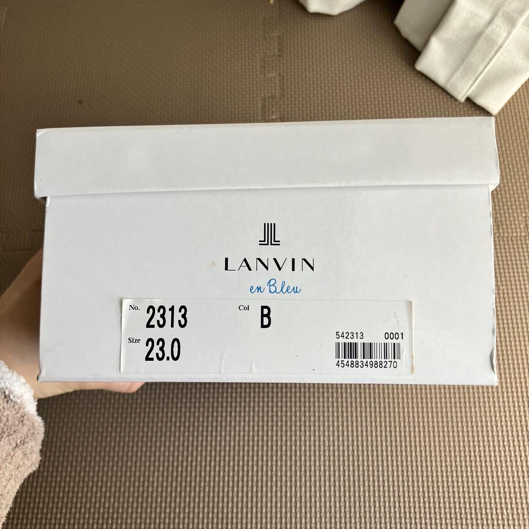 ランバンオンブルー☆レースアップパンプス☆LANVIN☆23cmブラック黒ヒール 画像10