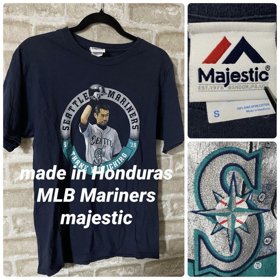 【送料無料/新品】 Tシャツ メンズS majestic MLB ICHIRO マリナーズ イチロー 応援グッズ