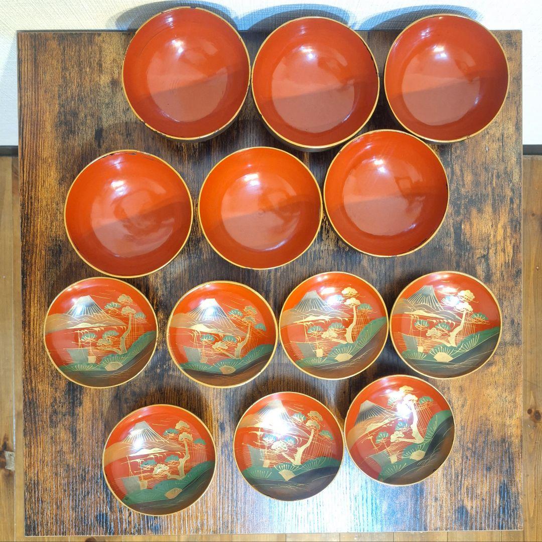 骨董品　漆器　かし椀　10客揃い 骨董品 漆器 かし椀 10客揃い