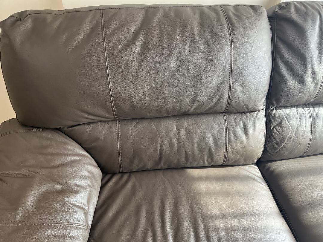 【背面一部以外美品】ニトリ 3人掛けソファ(ウォール3KD 革C1DBR) 【背面一部以外美品】ニトリ 3人掛けソファ(ウォール3KD 革C1DBR)