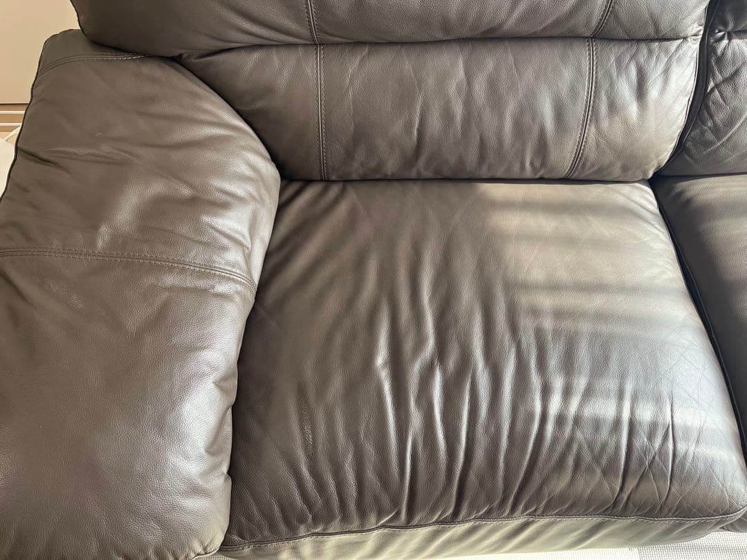 【背面一部以外美品】ニトリ 3人掛けソファ(ウォール3KD 革C1DBR) 【背面一部以外美品】ニトリ 3人掛けソファ(ウォール3KD 革C1DBR)