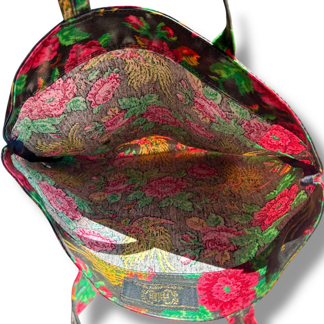 美品 FEILER フェイラー トートバッグ 花柄 鳳凰 フェニックス