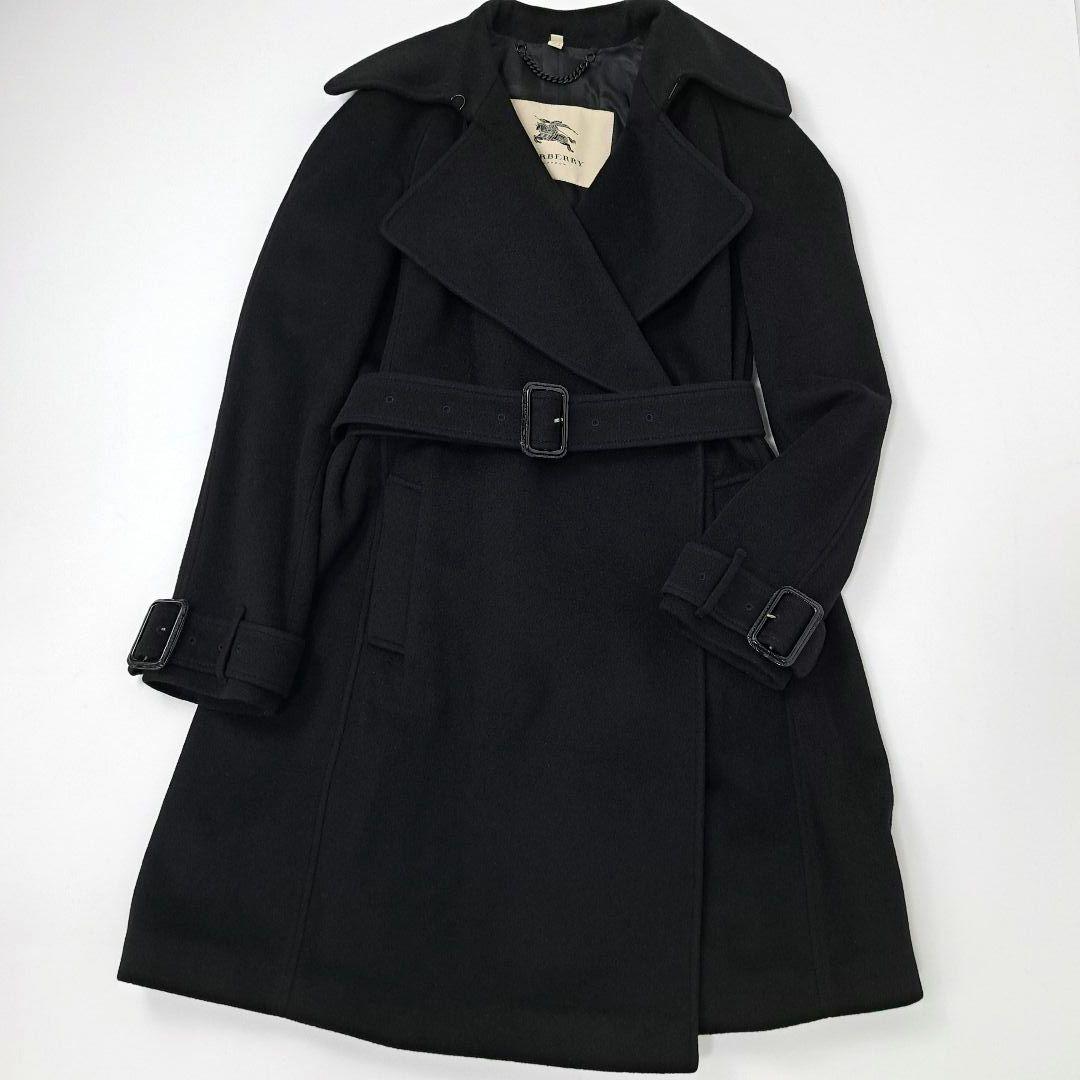 BURBERRY LONDON ウール コート 美品☆ BURBERRY LONDON ロングコート カシミヤ ウール ベルト付