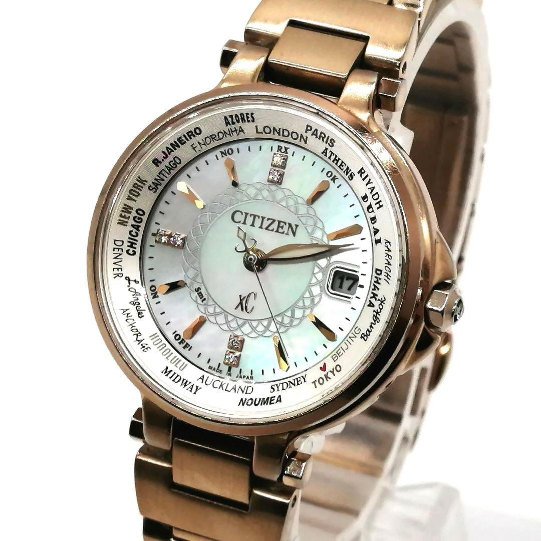 稼働 シチズン XC 時計 ハッピーフライト 6P ダイヤ 15周年記念モデルCitizen