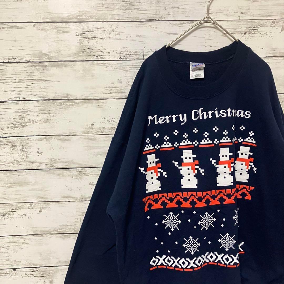 ●F523【US輸入】ギルダン スウェットシャツ ネイビー系 men's【XL】