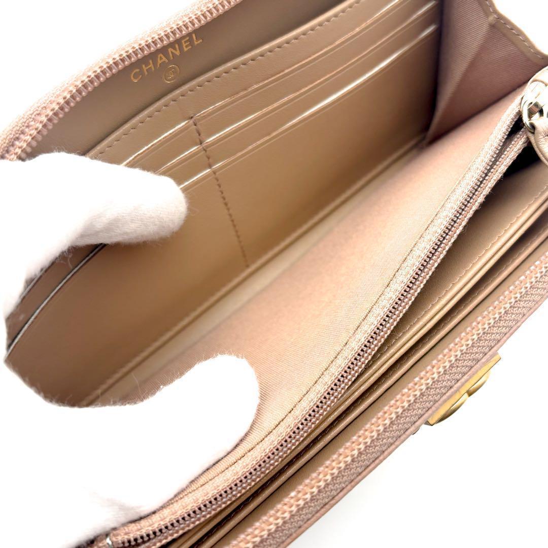 【美品✨新型モデル】シャネル ボーイシャネル ラウンドジップ 長財布