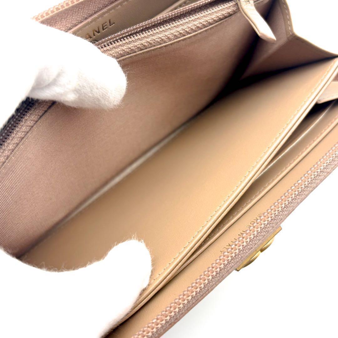 【美品✨新型モデル】シャネル ボーイシャネル ラウンドジップ 長財布