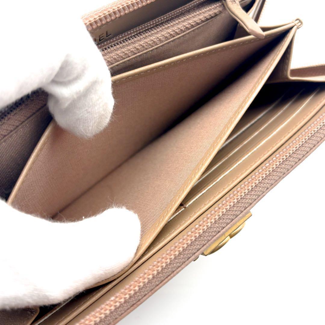 【美品✨新型モデル】シャネル ボーイシャネル ラウンドジップ 長財布
