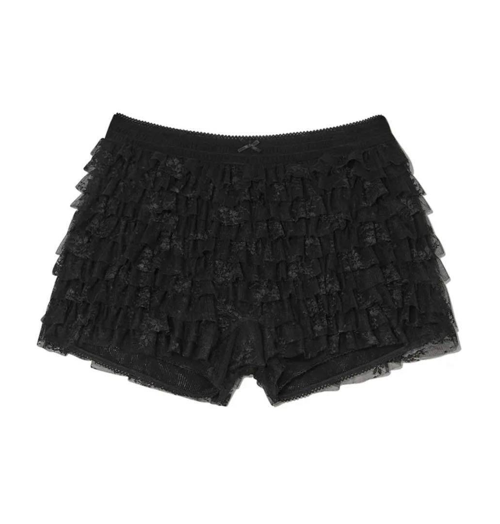 GLOWNY POLLY LACE BLOOMER SHORTS BLACK