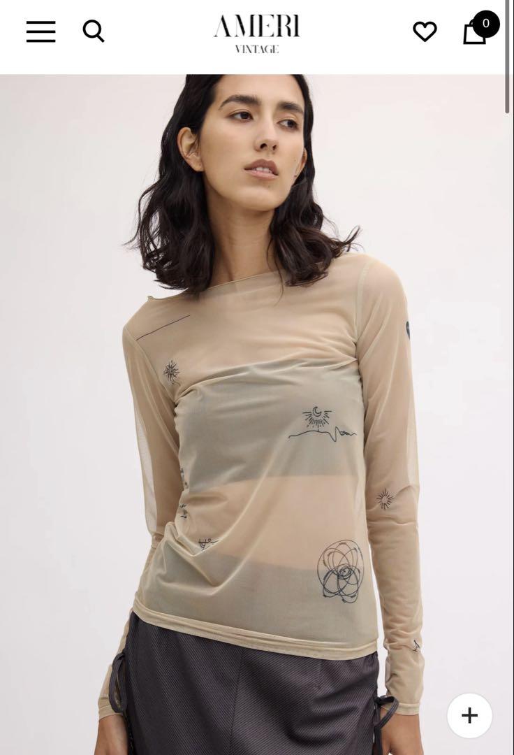 トップス PLANET SHEER TATTOO WITH BUSTIER TOP PLANET SHEER TATTOO WITH BUSTIER TOP（Tシャツ/カットソー