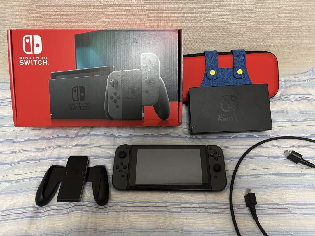 Nintendo Switch 本体 ブラック 付属品完備 asカード付き - メルカリ