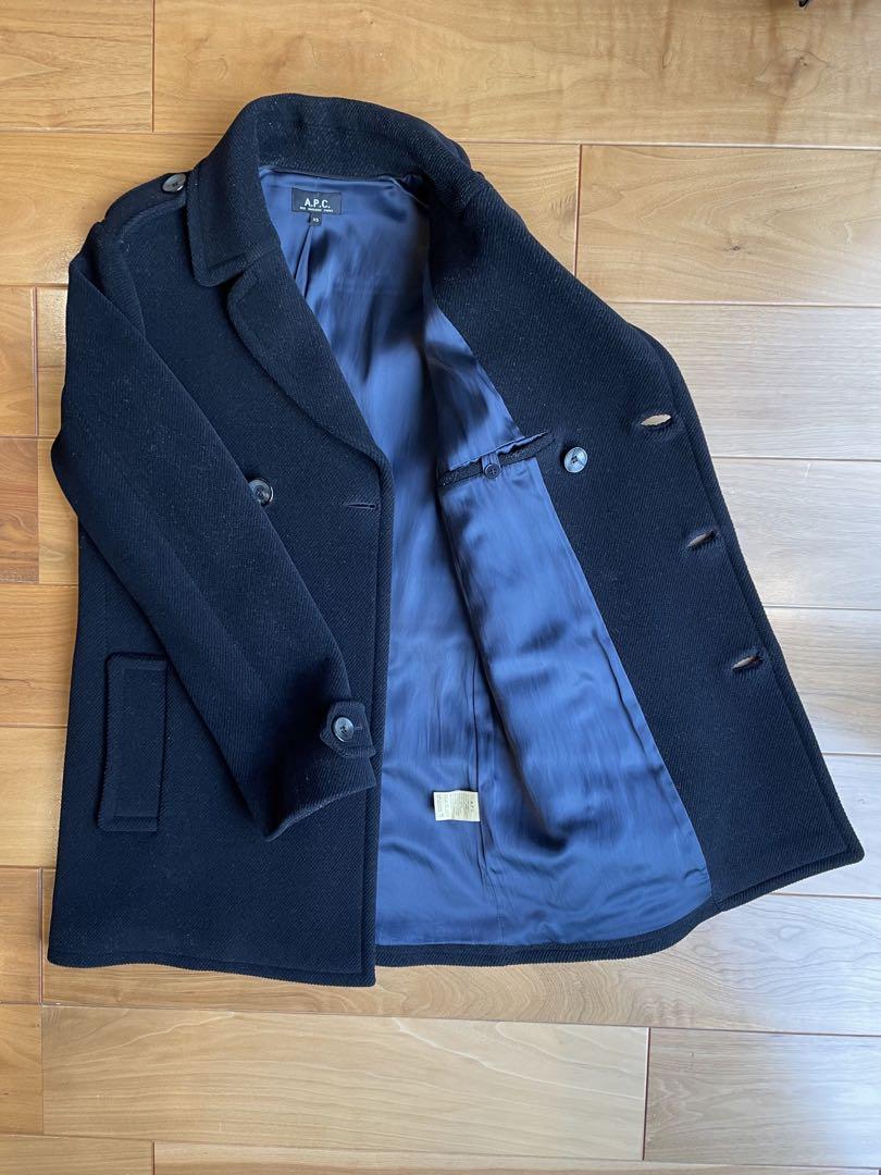 A.P.C.黒 ウール ピーコート メンズ