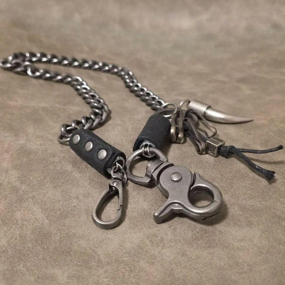 【レア品】 FUGA フーガ ウォレットチェーン コブラ ドクロ Y2K ステンレス スカル ウォレットチェーン 幅12mm 太幅 ごつめ 重厚