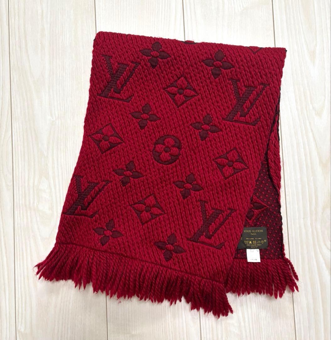 LOUIS VUITTON ルイヴィトンマフラー エシャルプ・ロゴマニア 赤