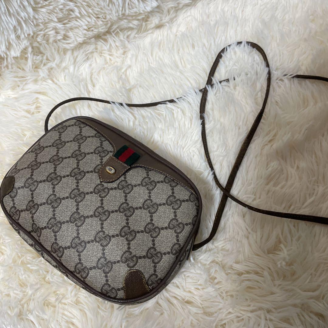 1円 GUCCI グッチ グッチョリ シェリーライン GG柄 PVC×レザー