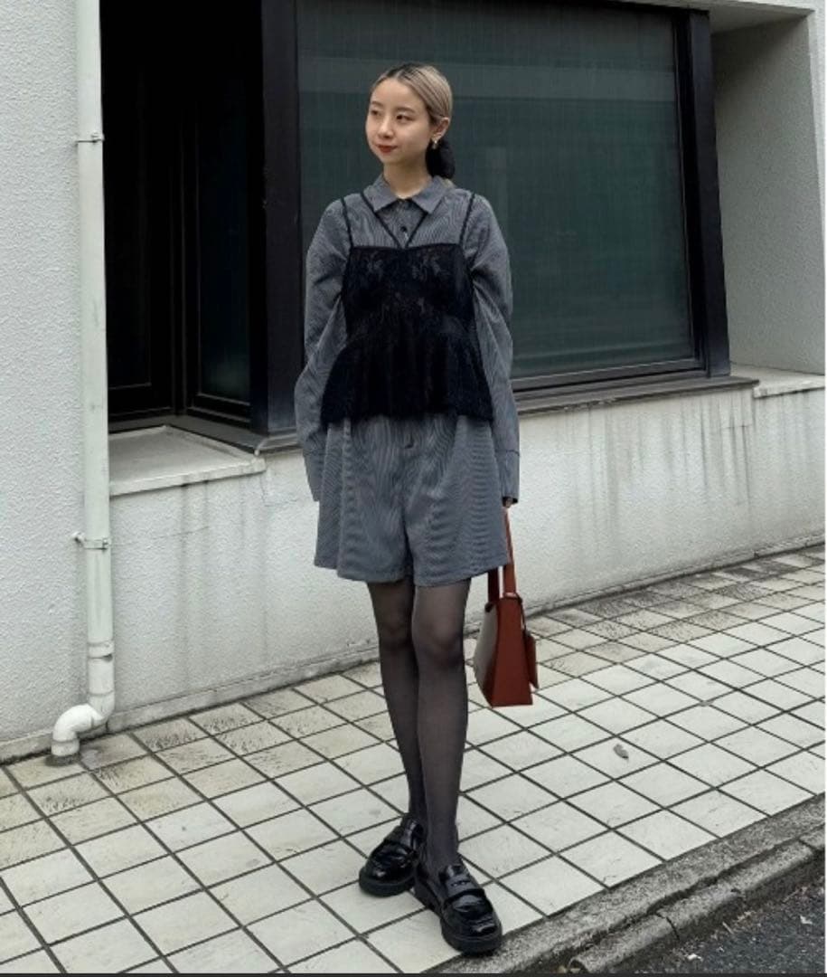 Ameri STRIPE SHIRT ROMPERSS・AMERI