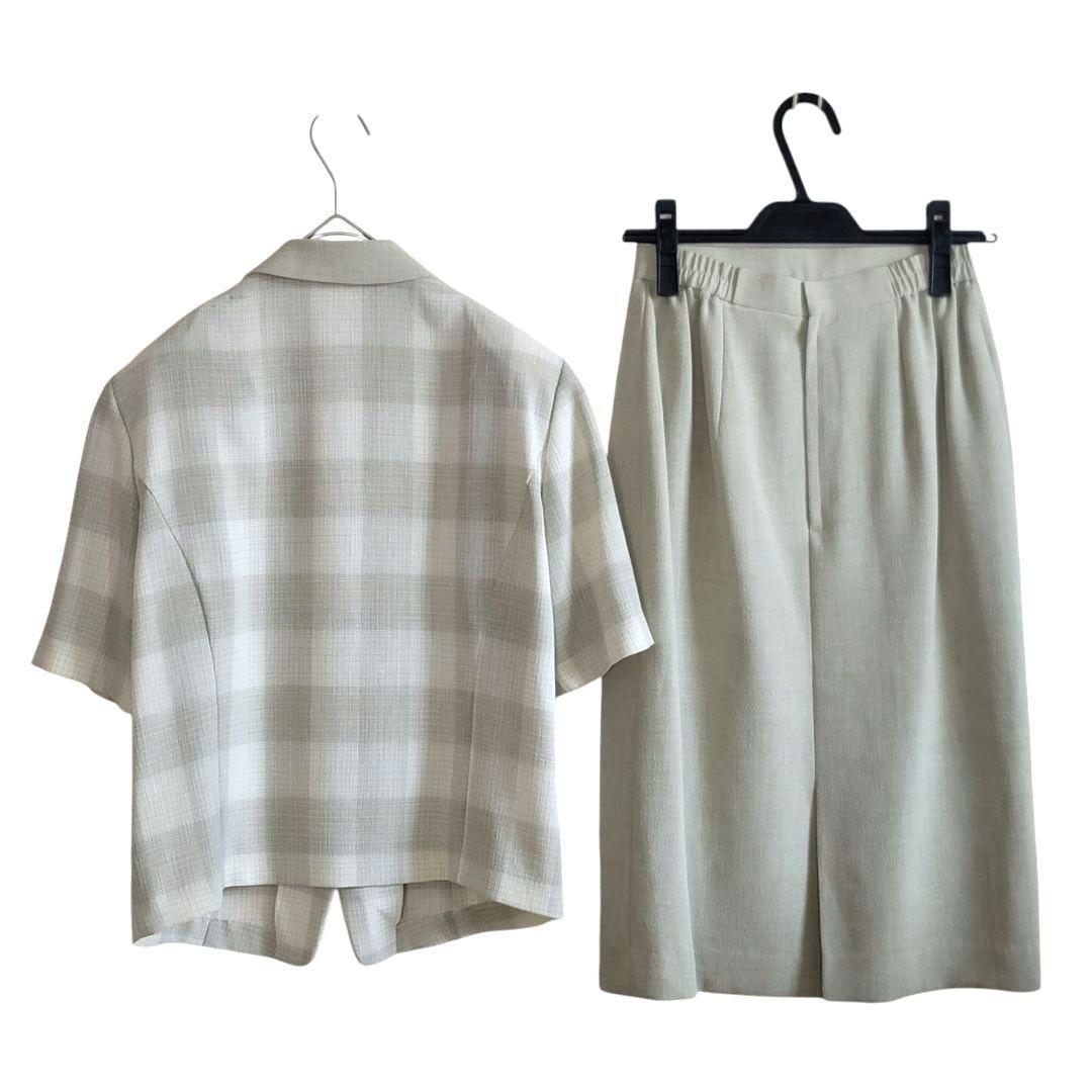 【美品】Addenda レディース スカートセットアップ チェック グレー系 女性 身長 バスト ウエスト ヒップ Addenda レディース スカートセットアップ 他の商品はこちらから ⬇︎ #豆柴ブランド