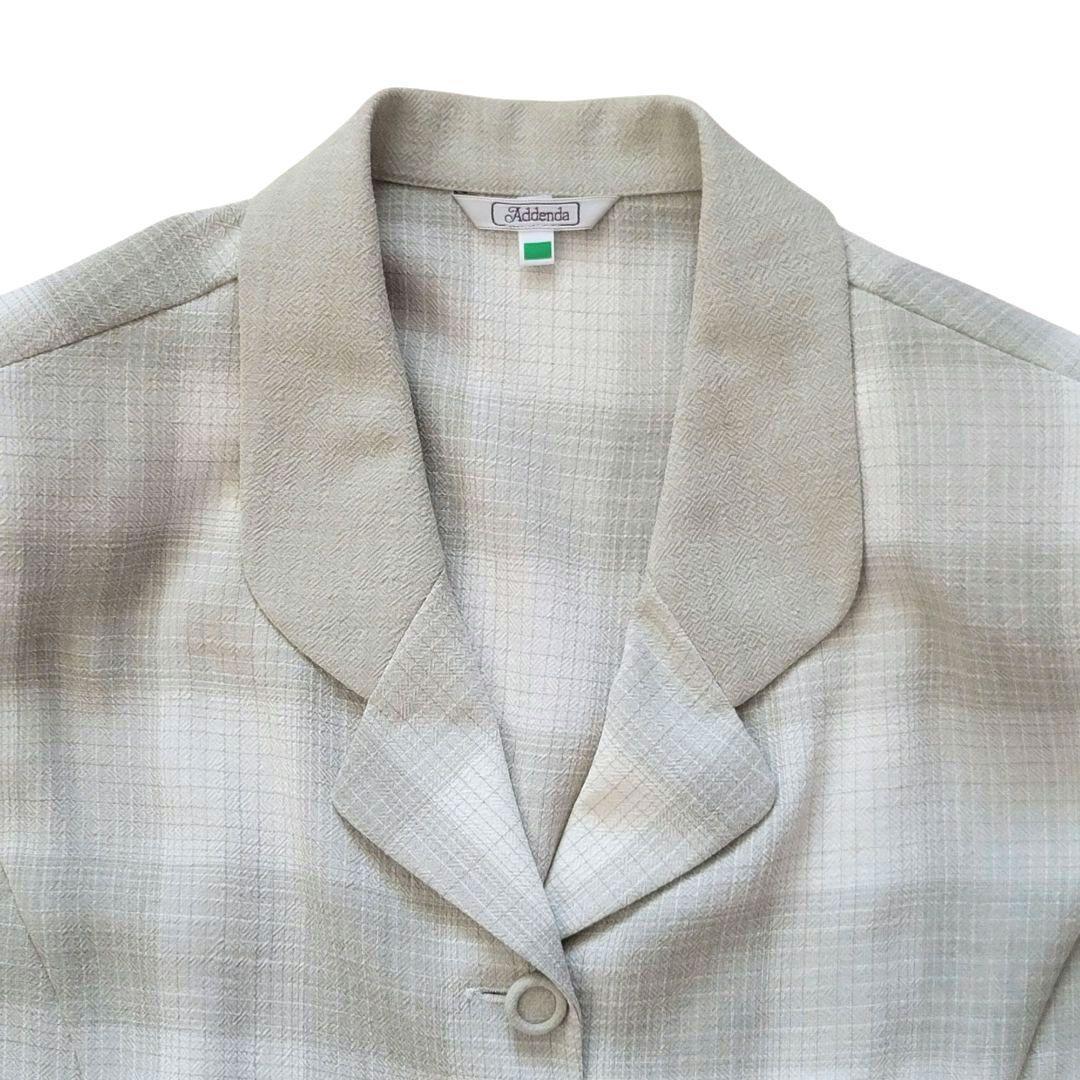 【美品】Addenda レディース スカートセットアップ チェック グレー系 女性 身長 バスト ウエスト ヒップ Addenda レディース スカートセットアップ 他の商品はこちらから ⬇︎ #豆柴ブランド