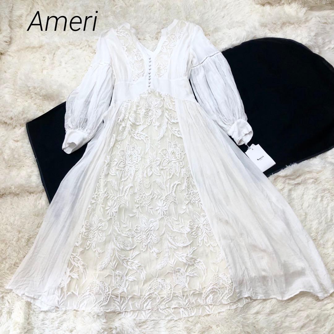 Ameri MEDI EMBROIDERY TULLE LACE DRESS S