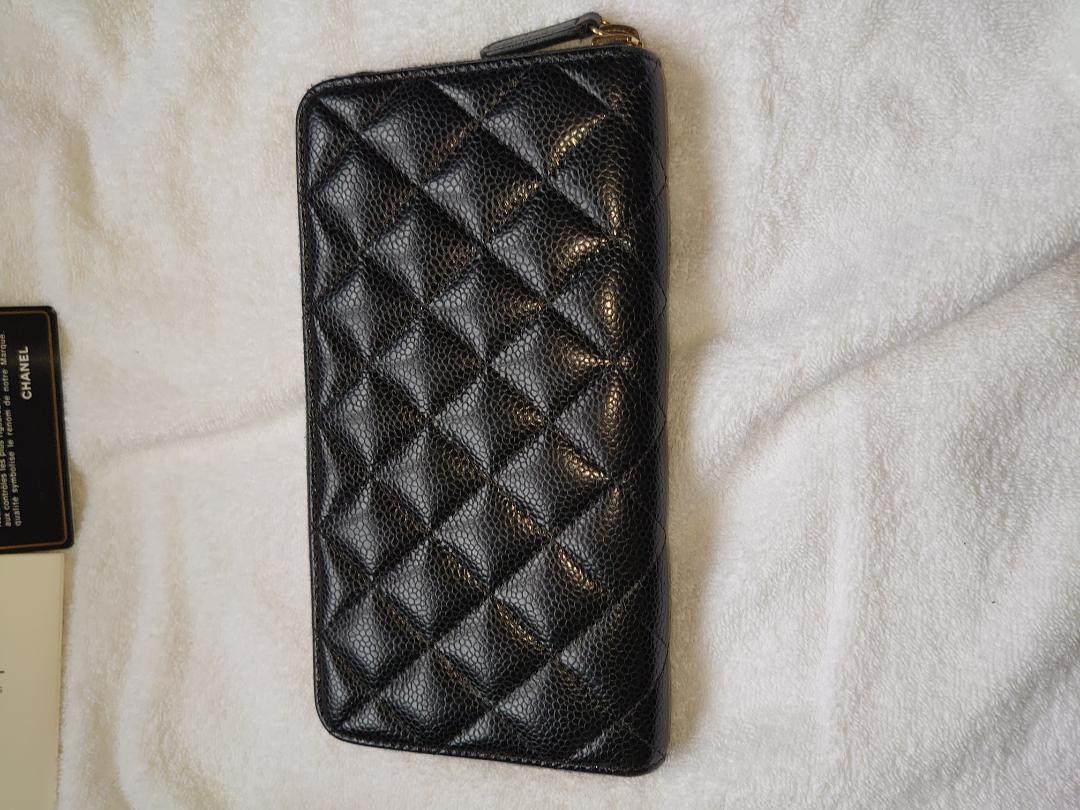 中もレア_超希少のネイビー_CHANEL_キャビアスキン_長財布_財布 中もレア_超希少のネイビー_CHANEL_キャビアスキン_長財布_財布