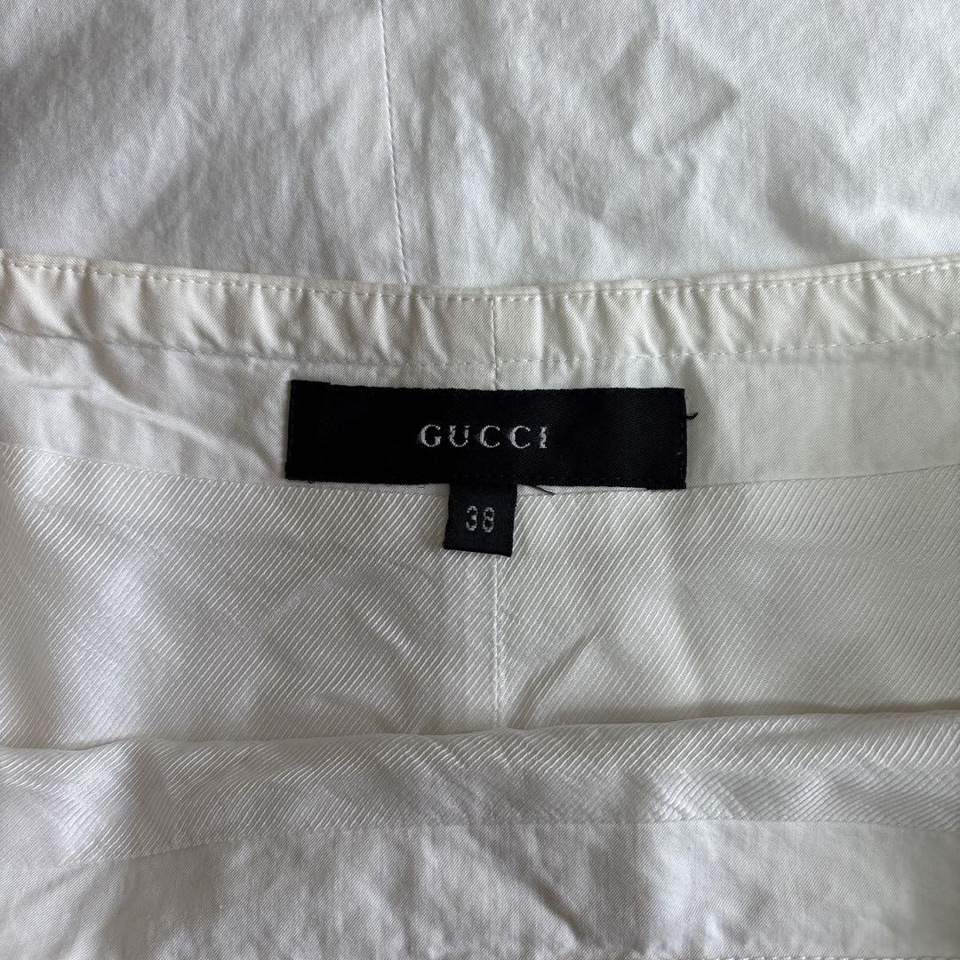 GUCCI グッチ　コットン　タイトスカート ホワイト 白
