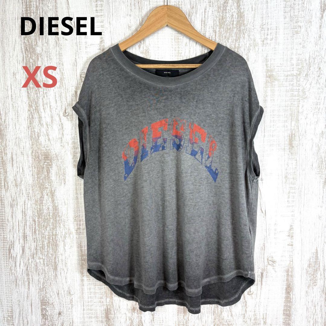DIESEL ロゴ ヴィンテージ加工 グラデーション ノースリーブトップス