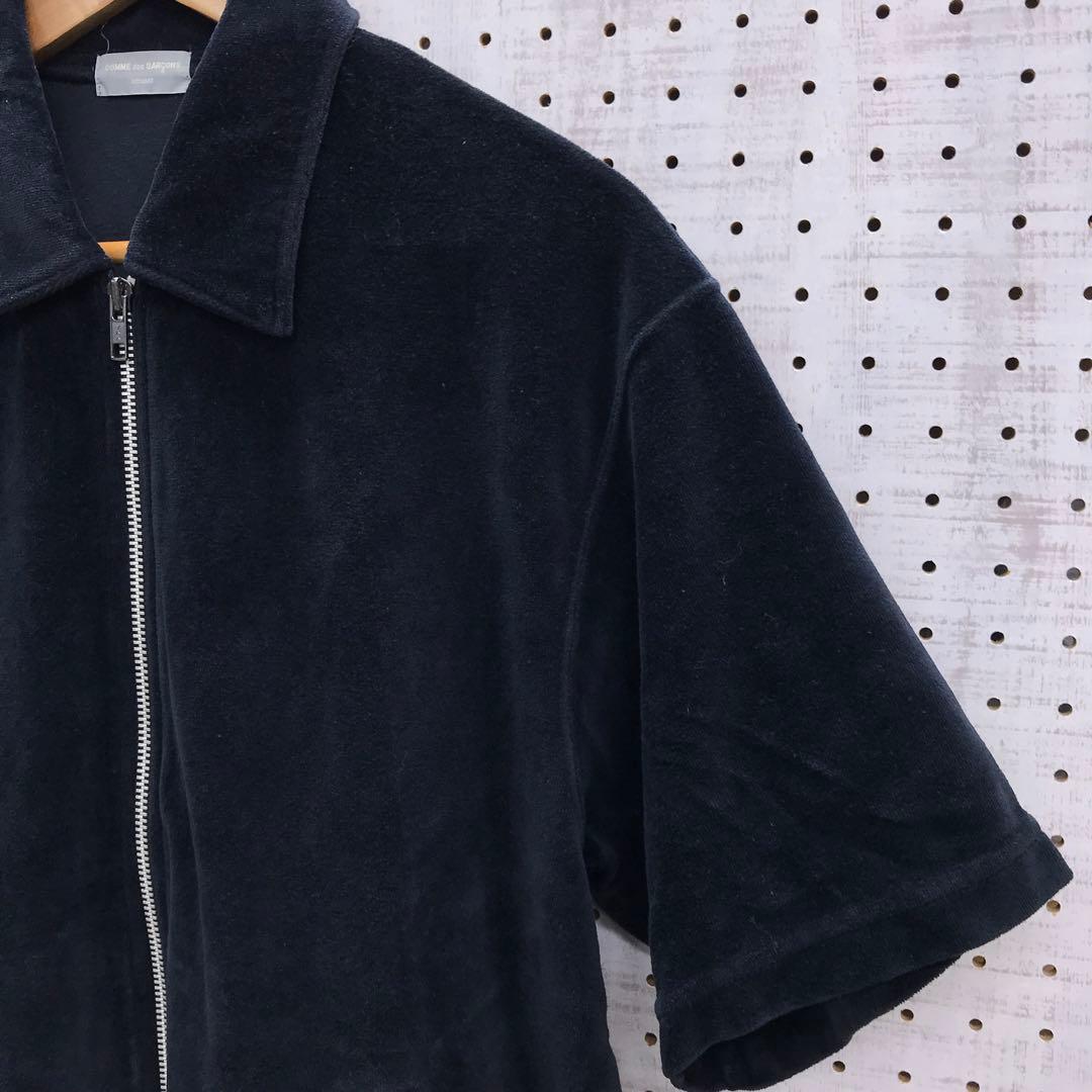 COMME des GARCONS HOMME ベロア素材 ジップアップ シャツ