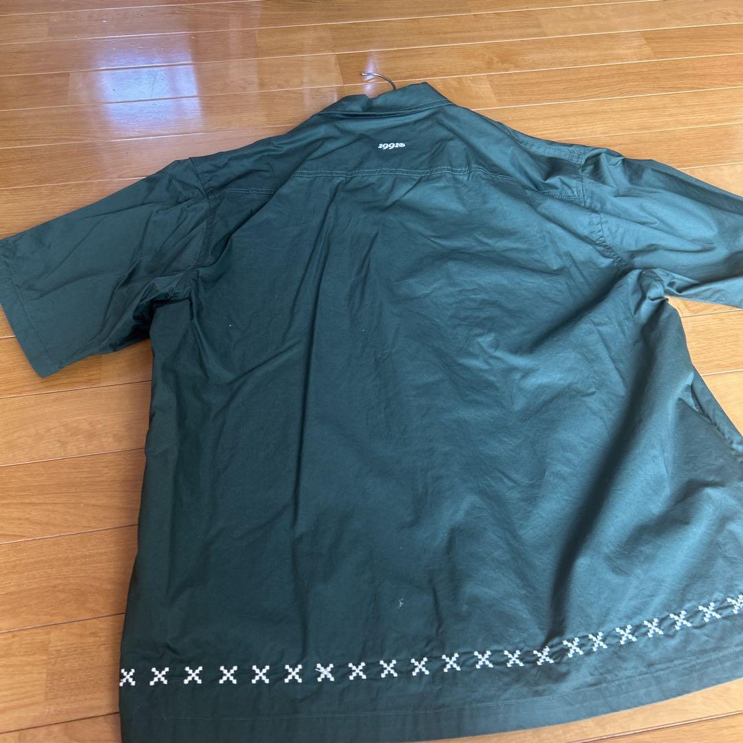 Huf midnight orangeコラボモデル 半袖シャツ オリーブグリーン