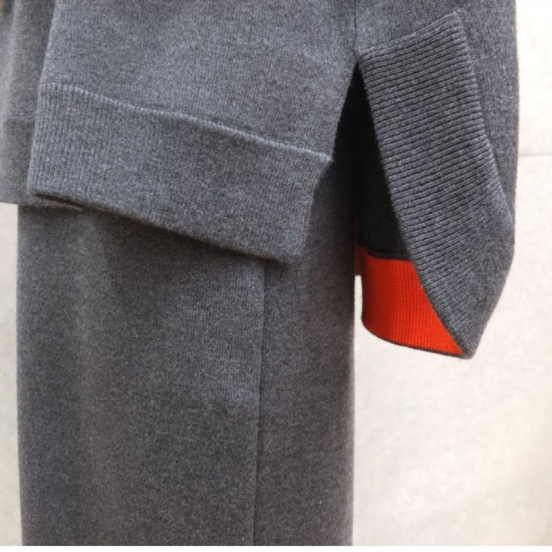 ENFÖLD キャッシュタッチニット　バイカラー　グレー エンフォルド キャッシュタッチニット バイカラー エブール トップス