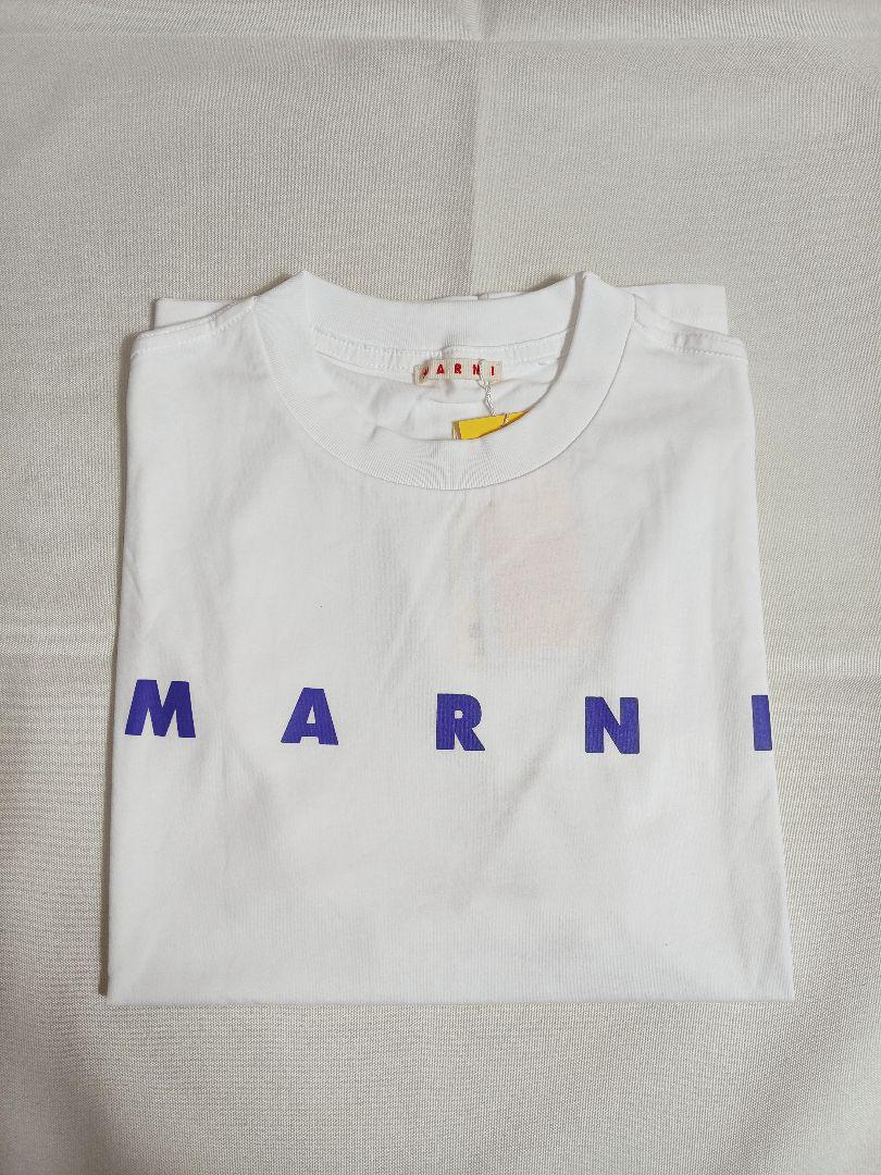 関税送料込【MARNI】コットンジャージーTシャツ 新品未使用MARNI マルニ ロゴ ホワイトコットンジャージーT