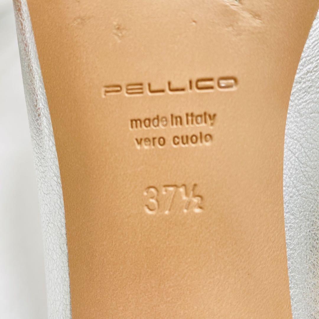 【美品】PELLICO ANELLI ポインテッドトゥ　シルバー　ヒールパンプス
