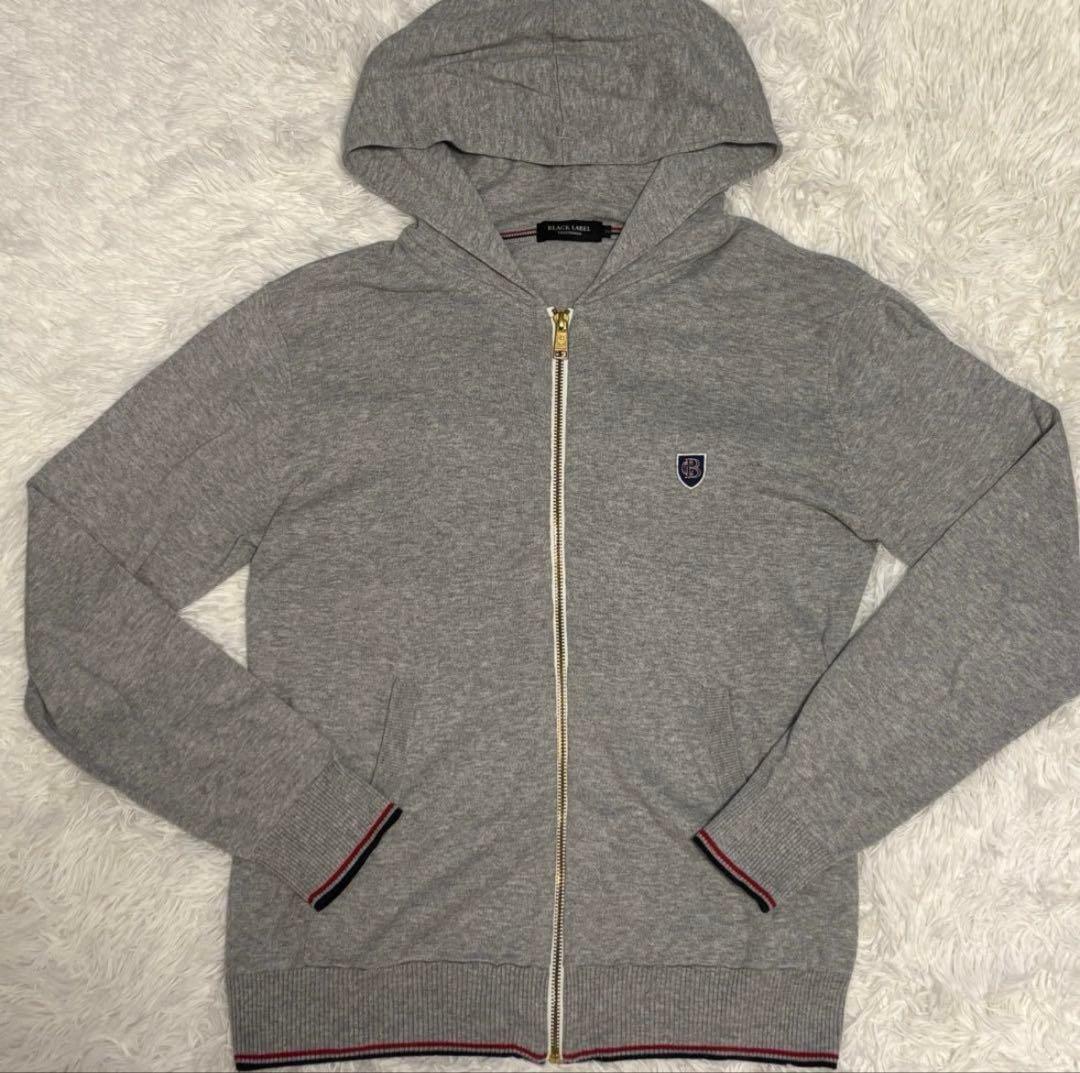 ブラックレーベル クレストブリッジ ジップ パーカー グレー M 三陽商会