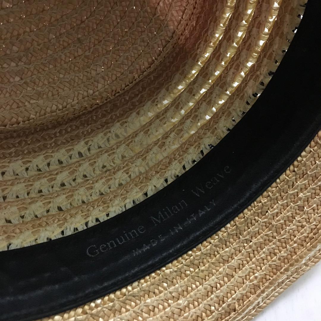 60年代 vintage made in ITALY 麦わら帽子 カンカン帽