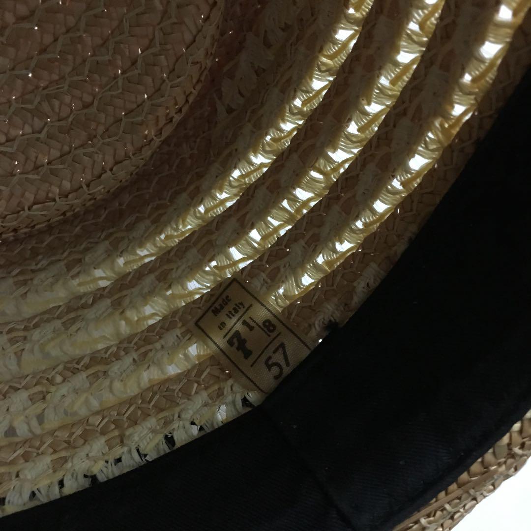 60年代 vintage made in ITALY 麦わら帽子 カンカン帽
